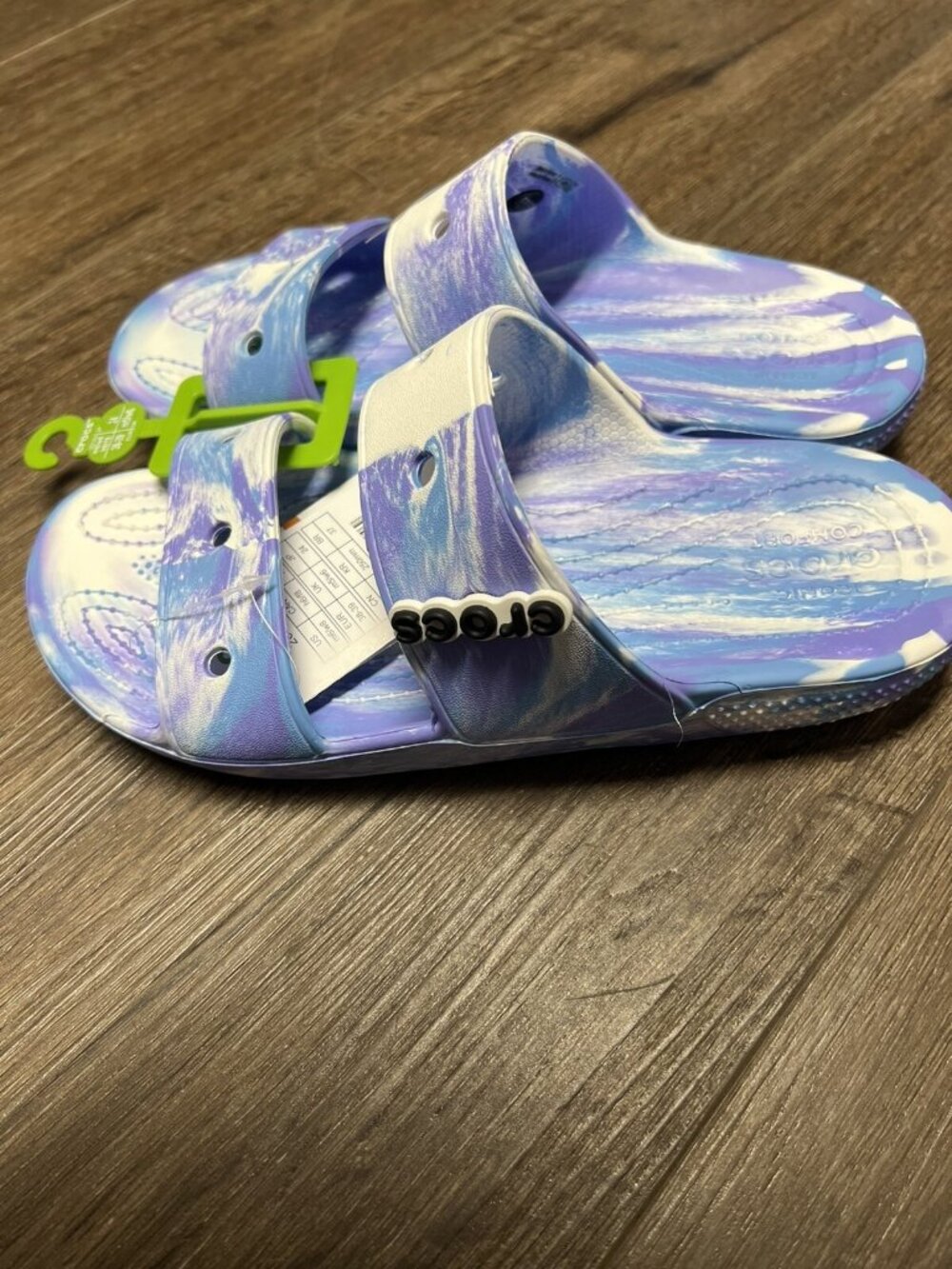 Crocs Classic Marbled Sandals Unisex  Women 8 Mens 6 2 Straps Slip On Slide
